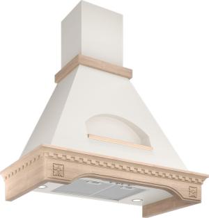 Вытяжка каминная Elikor Бельведер Флореале 90П-650-П3Д бежевый/дуб неокрашенный управление: ползунковое (1 мотор)
