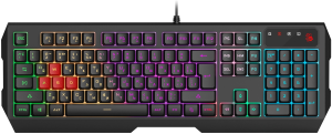 Клавиатура A4Tech Bloody B140N черный USB Multimedia for gamer LED (подставка для запястий) (B140N)