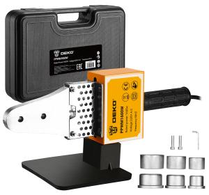 Сварочный аппарат для пластиковых труб Deko PPWM1600W 1.6кВт Тмакс.:300 парн.насад. (кейс в компл.) (063-4203)