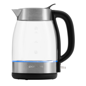Чайник электрический Polaris PWK 1817CGL 1.8л. 2200Вт нержавеющая сталь/черный корпус: стекло/металл/пластик