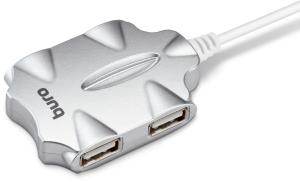 Разветвитель USB 2.0 Buro BU-HUB4-0.5-U2.0-Candy 4порт. серебристый
