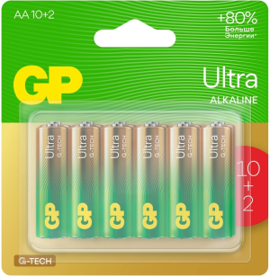 Батарея GP Ultra 15AUA21-2CRSBC12 AA (12шт) блистер