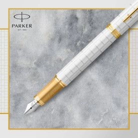 Ручка перьев. Parker IM Premium F318 (2143649) Pearl GT F сталь нержавеющая подар.кор.