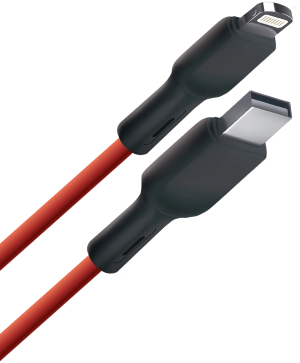 Кабель BoraSCO 38520 USB (m)-Lightning (m) 1м красный коробка