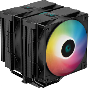 Устройство охлаждения(кулер) Deepcool AG620 Digital Bk ARGB Soc-AM5/AM4/1200/1700/1851 черный/белый 4-pin 29.4dB Al+Cu LCD 260W 1370gr Ret (R-AG620-BKADMN-G-2)