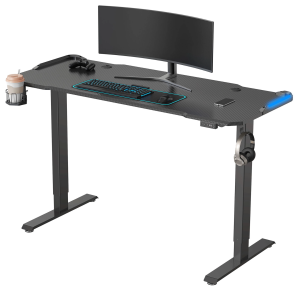 Стол для компьютера Cactus CS-EDL-GBK RGB столешница МДФ черный каркас черный 140x72x60см (CS-EDL-GBK)