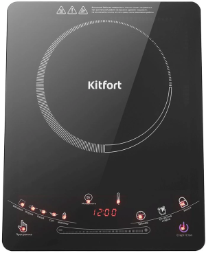 Плита Электрическая Kitfort КТ-106 черный стеклокерамика (настольная)