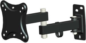 Кронштейн для телевизора Hama Fullmotion черный 10"-27" макс.15кг настенный