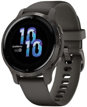 Смарт-часы Garmin Venu 2S 27.9мм 1.2" AMOLED корп.черный рем.графитовый разм.брасл.:110-175мм (010-02429-10)