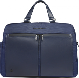 Деловая сумка Piquadro Orion CA6624S136/BLU с отделением для ноутбука синий ткань/натур.кожа