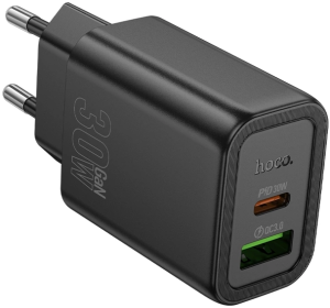 Сетевое зар./устр. Hoco Gentle PD30W+QC3.0 30W 3A (PD+QC) USB/USB Type-C универсальное черный (44358)