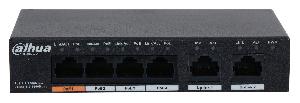 Коммутатор Dahua DH-PFS3006-4GT-60 4x100Mb 3PoE+ 60W неуправляемый