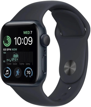 Смарт-часы Apple Watch SE 2024 A2723 44мм OLED корп.темная ночь Sport Band рем.темная ночь разм.брасл.:150-200мм (MXEK3LL/A)