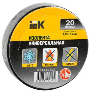 Изолента IEK UIZ-13-10-K02 ш.15мм 20м черный