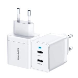 Сетевое зар./устр. Choetech Q5006-EU 40W 3A (PD) 2xUSB type-C универсальное белый (Q5006-EU-WH)