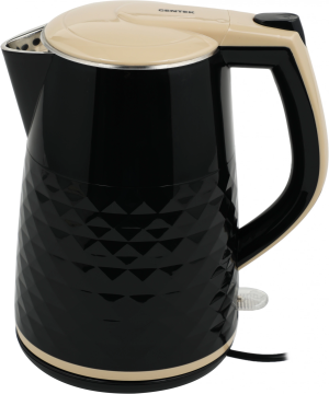 Чайник электрический Centek CT-0025 1.8л. 2000Вт черный/бежевый корпус: металл/пластик (CT-0025 BLACK)