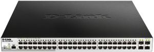 Коммутатор D-Link DGS-1210-52MP/ME/B 48x1Гбит/с 4SFP 48PoE 370W управляемый