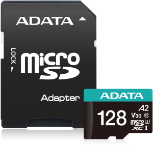 Флеш карта microSDXC 128GB A-Data AUSDX128GUI3V30SA2-RA1 Premier Pro + adapter