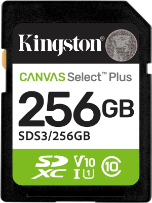 Флеш карта SDXC 256GB Kingston SDS3/256GB Canvas Select Plus w/o adapter