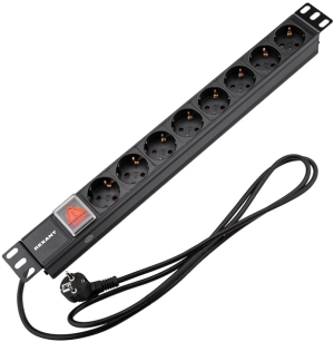 Блок распределения питания Rexant 04-0104-1 гор.размещ. 8xCEE7/4 базовые 16A CEE7/7 2м