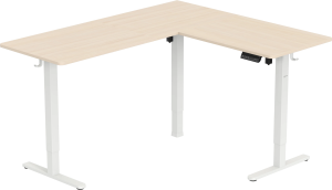 Стол для компьютера Cactus CS-EDXL-WWD угловой с электроприводом столешница МДФ белый дуб каркас белый 160x140x72см (CS-EDXL-WWD)