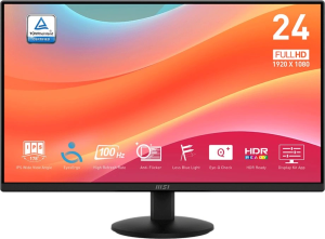 Монитор MSI 23.8" Pro MP242L черный IPS LED 4ms 16:9 HDMI матовая 250cd 178гр/178гр 1920x1080 100Hz DP FHD 3.07кг