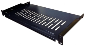 Полка стационарная для приборов Lanmaster TWT-CB-SFBF150-1U/18 1U нагр.:18кг. 19" черный (упак.:1шт)