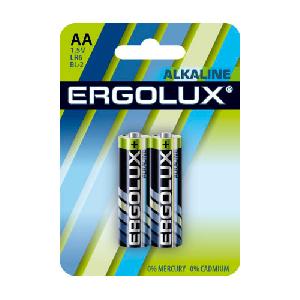 Батарея Ergolux Alkaline LR6 BL-2 AA 2800mAh (2шт) блистер