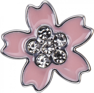 Шильд-символ Moleskine Sakura Цветок металл серебристый/розовый LESU08PINFLWCRYS