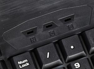 Клавиатура Defender Ultra HB-330L черный USB LED (подставка для запястий)