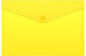 Конверт на кнопке Бюрократ -PK804A5NYEL A5 непрозрачный пластик 0.18мм желтый