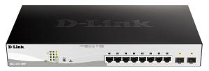 Коммутатор D-Link DGS-1210-10MP/F1A 8x1Гбит/с 2SFP 8PoE 130W настраиваемый