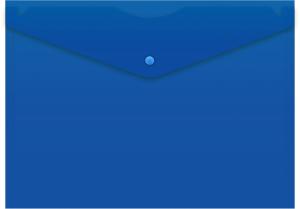 Конверт на кнопке Бюрократ -PK803ANBLU A4 непрозрачный пластик 0.18мм синий