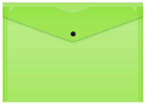 Конверт на кнопке Бюрократ Double Neon DNEPK803A4LETT A4 гориз. пластик 0.15мм салатовый