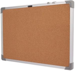 Доска пробковая Deli E39053 пробка коричневый 60x90см алюминиевая рама