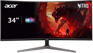 Монитор Acer 34" ED340CUS3bmiipx черный VA LED 1ms 21:9 HDMI M/M матовая 250cd 178гр/178гр 3440x1440 180Hz FreeSync Premium DP WQ HD 2K (1440p) 5.60кг