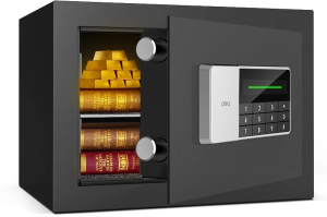 Сейф мебельный Deli ET550 взломостойкий встраиваемый 250x350x250мм электронный/ключевой