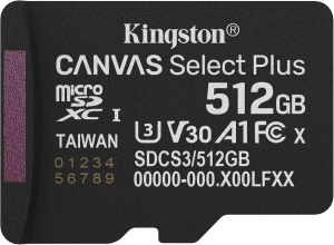 Флеш карта microSDXC 512GB Kingston SDCS3/512GBSP Canvas Select Plus w/o adapter