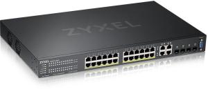 Коммутатор Zyxel GS2220-28HP-EU0101F (L2) 24x1Гбит/с 4xКомбо(1000BASE-T/SFP) 24PoE+ 375W управляемый