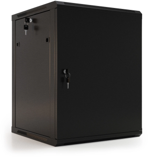 Шкаф коммутационный Hyperline (TWB-2766-SR-RAL9004) настенный 27U 600x600мм пер.дв.стал.лист 2 бок.пан. 60кг черный 1304мм