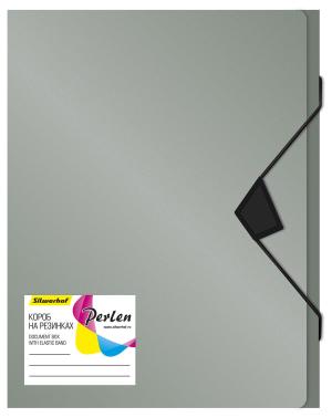 Папка-короб на резинке Silwerhof Perlen 255121-77 пластик 0.8мм A4 серебристый металлик