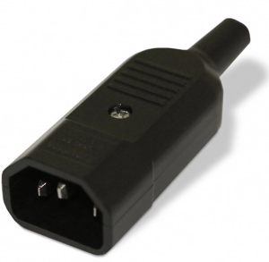 Вилка Hyperline CON-IEC320C14 черный
