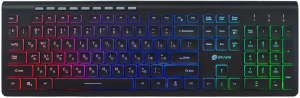 Клавиатура Оклик 490ML черный USB slim Multimedia LED