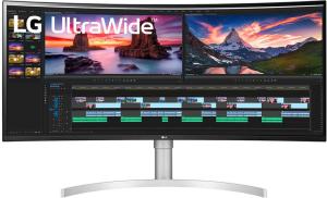 Монитор LG 38" UltraWide 38WN95C-W белый IPS LED 21:9 HDMI M/M матовая HAS Piv 450cd 178гр/178гр 3840x1600 144Hz G-Sync DP UW USB 8.32кг