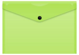 Конверт на кнопке Бюрократ Double Neon DNEPK804A5LETT A5 гориз. пластик 0.15мм салатовый