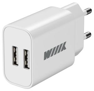 Сетевое зар./устр. Wiiix UNN-1-2-01 2.4A 2xUSB универсальное белый