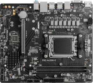 Материнская плата MSI PRO A620M-E SocketAM5 AMD A620 2xDDR5 mATX AC`97 8ch(7.1) GbLAN RAID+VGA+HDMI