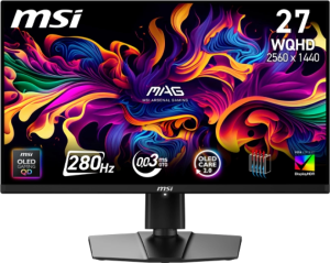 Монитор MSI 26.5" Mag 271QP QD-OLED X28 черный QD OLED LED 0.03ms 16:9 HDMI M/M матовая HAS Piv 1500000:1 250cd 178гр/178гр 2650x1440 280Hz DP Quad 2K (1440p) 8кг