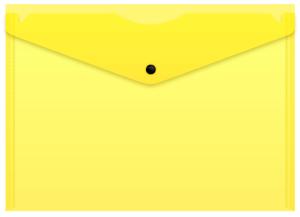 Конверт на кнопке Бюрократ Double Neon DNEPK803A4YEL A4 гориз. пластик 0.15мм желтый