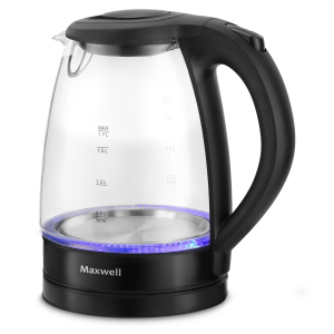 Чайник электрический Maxwell MW-1004 1.7л. 2200Вт черный/прозрачный корпус: пластик/стекло